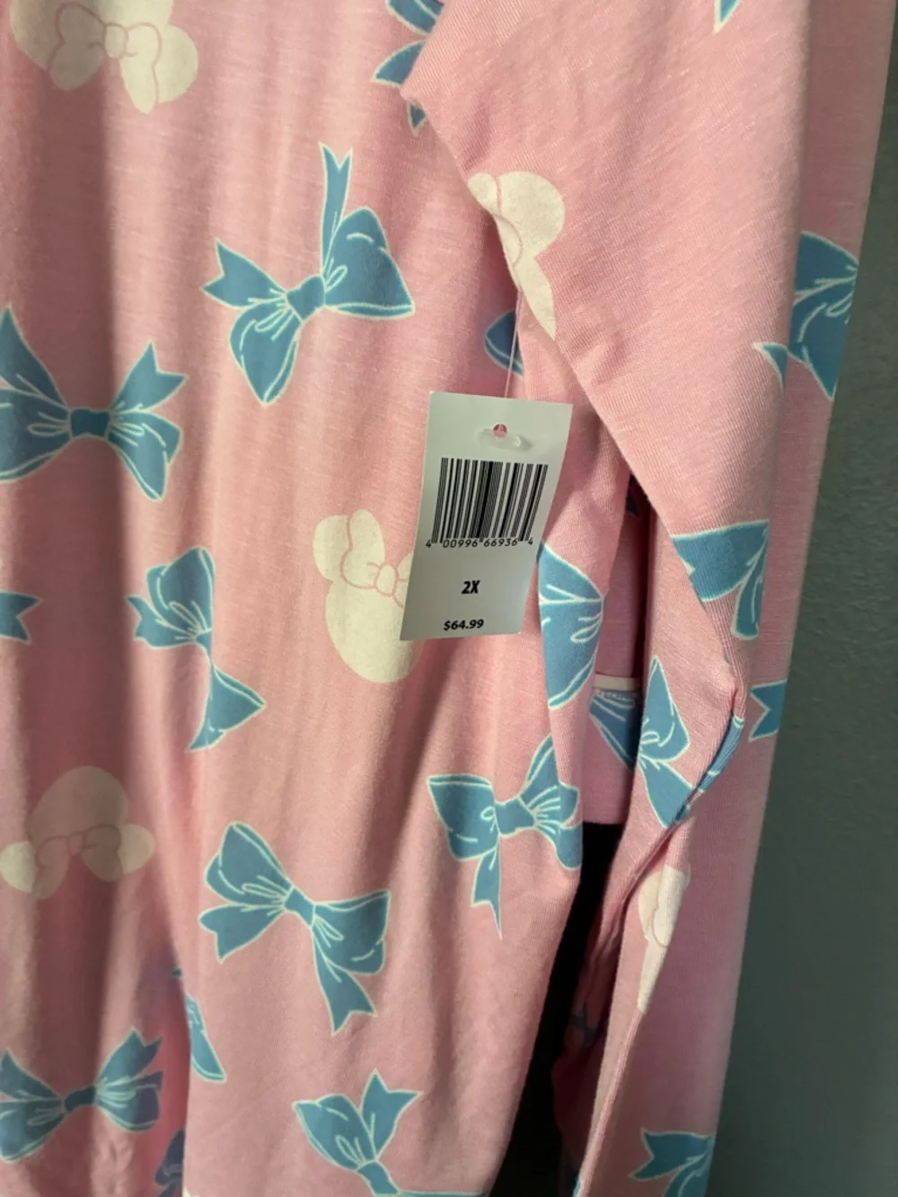 NWT Disney Parks Minnie Mouse Bow Pajama Set Pastel Pink Coquette Loungewear 2X